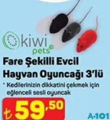 KİWİ PETS FARE ŞEKİLLİ EVCİL HAYVAN OYUNCAĞI 3'LÜ indirimli fiyat KİWİ PETS FARE ŞEKİLLİ EVCİL HAYVAN OYUNCAĞI 3'LÜ fiyat ve kampanya bilgisi